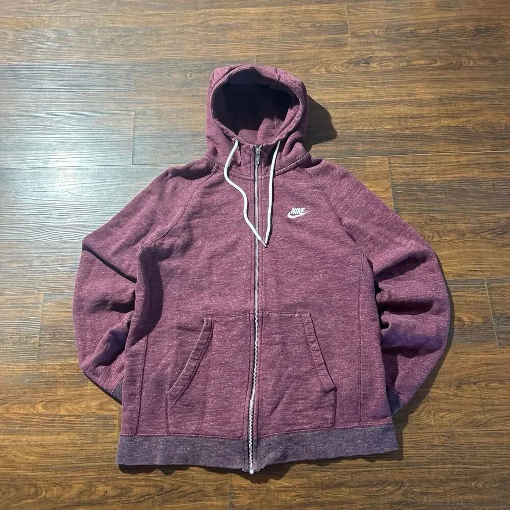 Nike Men's Burgundy and Purple Hoodie
